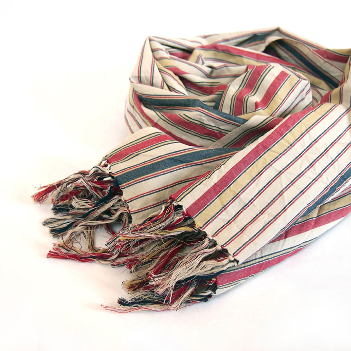 川越唐桟くびまき ベージュ矢鱈