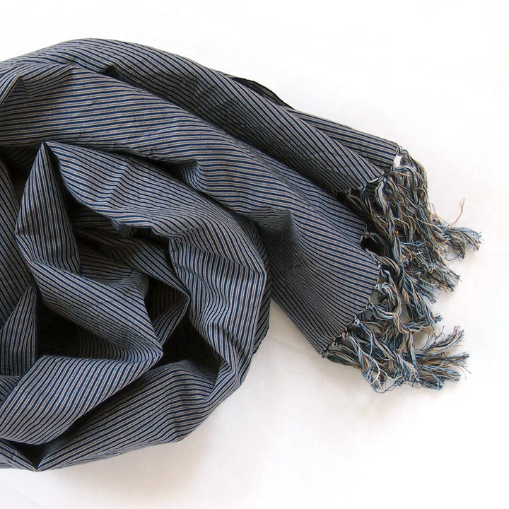 川越唐桟くびまき　細縞