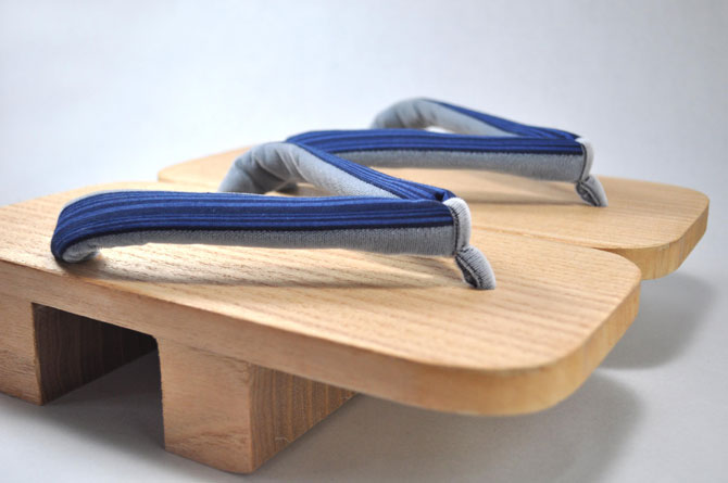 川越唐桟　下駄　大角