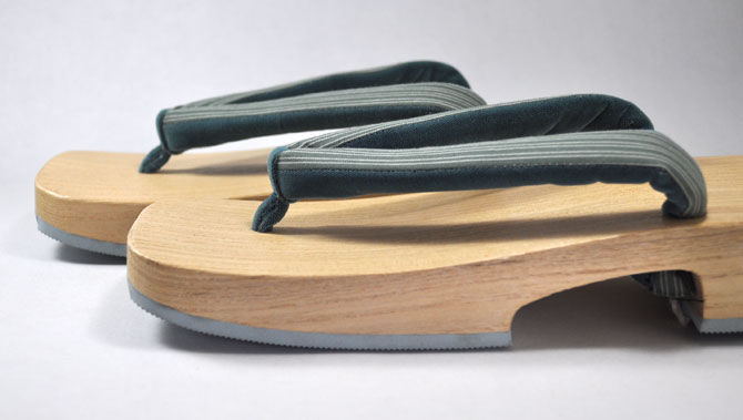 川越唐桟　下駄　右近白木2