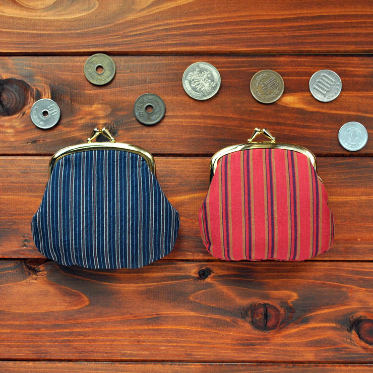 川越唐桟 がま口